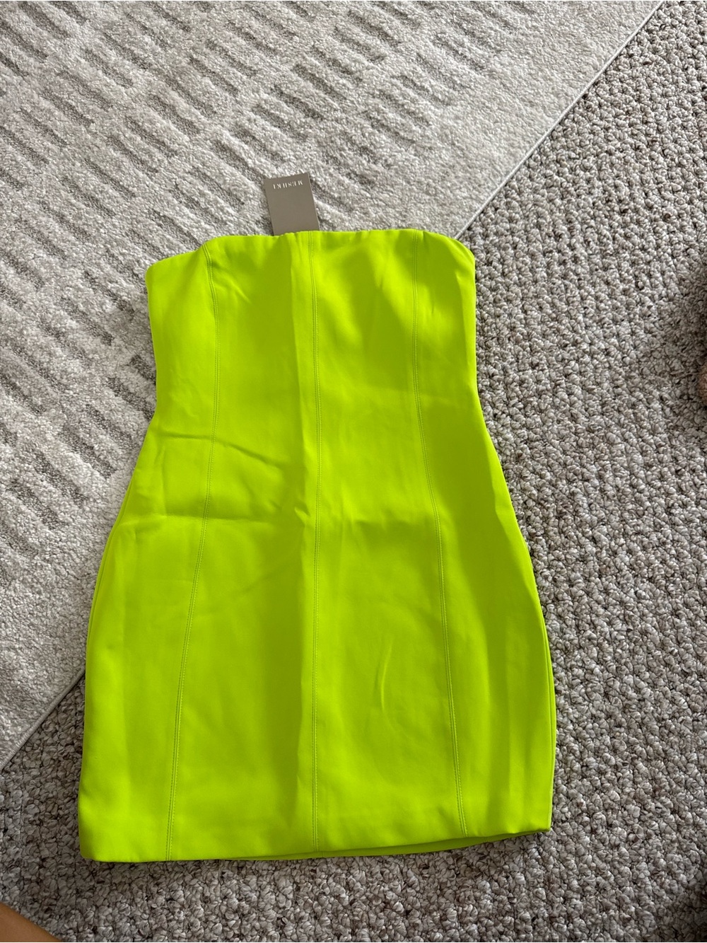 Strapless Meshki Neon Green dress